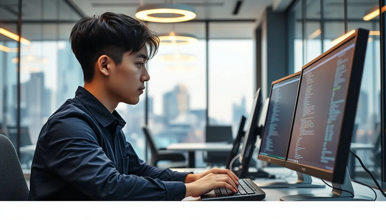 コーディング作業をするWebコーダー